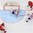 OSTRAVA, CZECH REPUBLIC - MAY 12: Team Belarus gets the puck past Norway's Lars Haugen #30 with Ole-Kristian Tollefsen #55 and Belarus' Andrei Stepanov #61 and Andrei Kostitsyn #46 in front to score their first goal of the game during preliminary round action at the 2015 IIHF Ice Hockey World Championship. (Photo by Richard Wolowicz/HHOF-IIHF Images)

